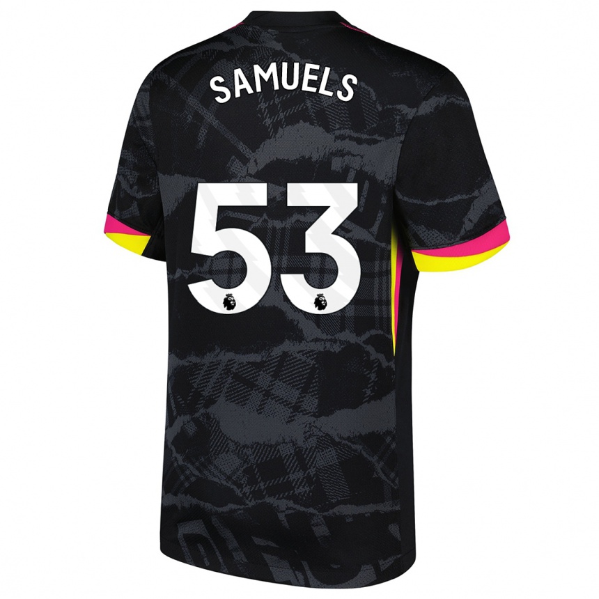 Kinder Fußball Ishé Samuels-Smith #53 Schwarz Rosa Ausweichtrikot Trikot 2024/25 T-Shirt Luxemburg