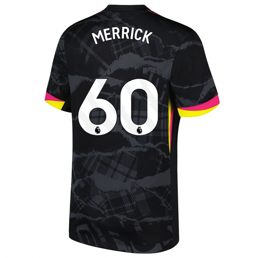 Kinder Fußball Max Merrick #60 Schwarz Rosa Ausweichtrikot Trikot 2024/25 T-Shirt Luxemburg