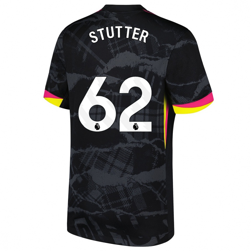 Kinder Fußball Ronnie Stutter #62 Schwarz Rosa Ausweichtrikot Trikot 2024/25 T-Shirt Luxemburg