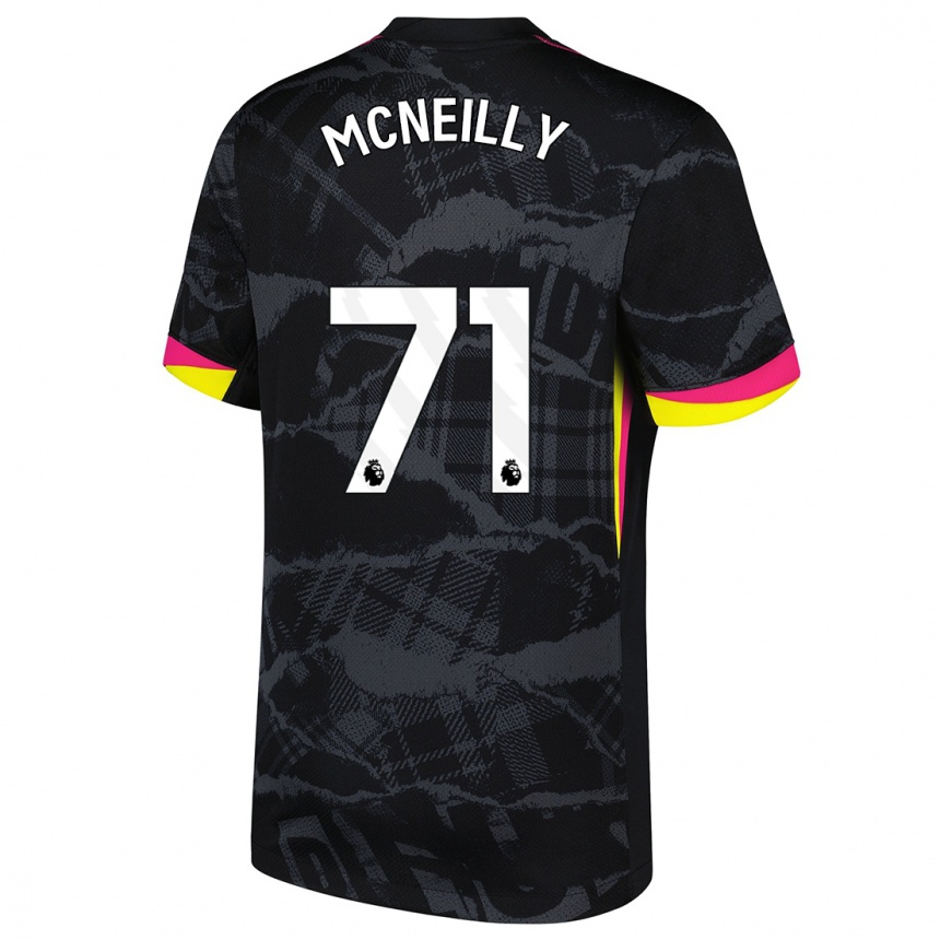 Kinder Fußball Donnell Mcneilly #71 Schwarz Rosa Ausweichtrikot Trikot 2024/25 T-Shirt Luxemburg