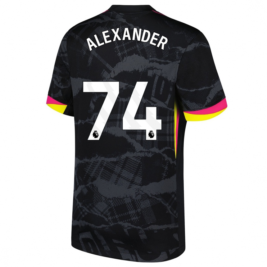 Kinder Fußball Reiss-Alexander Russell-Denny #74 Schwarz Rosa Ausweichtrikot Trikot 2024/25 T-Shirt Luxemburg