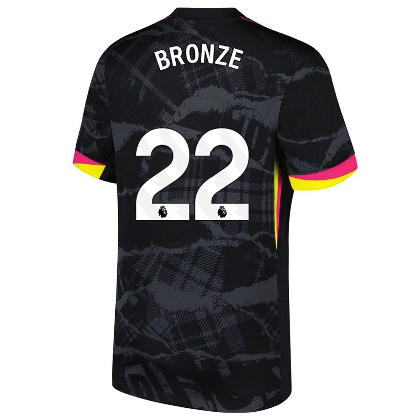 Kinder Fußball Lucy Bronze #22 Schwarz Rosa Ausweichtrikot Trikot 2024/25 T-Shirt Luxemburg