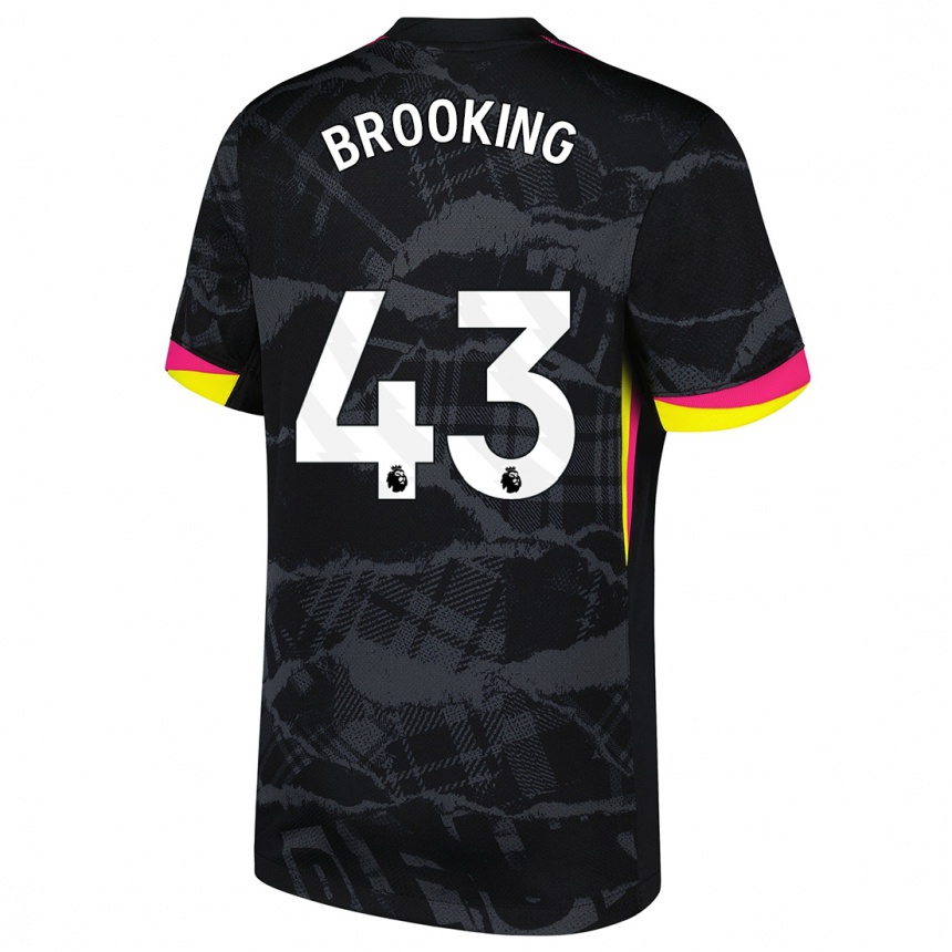 Kinder Fußball Josh Brooking #43 Schwarz Rosa Ausweichtrikot Trikot 2024/25 T-Shirt Luxemburg