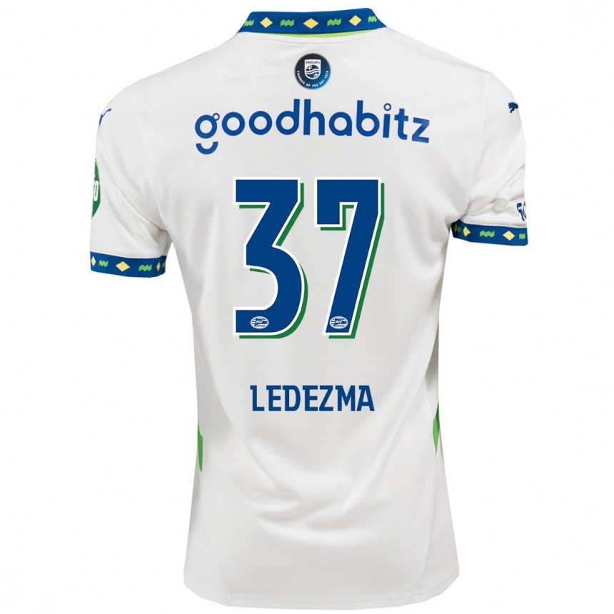 Kinder Fußball Richard Ledezma #37 Weiß Dunkelblau Ausweichtrikot Trikot 2024/25 T-Shirt Luxemburg