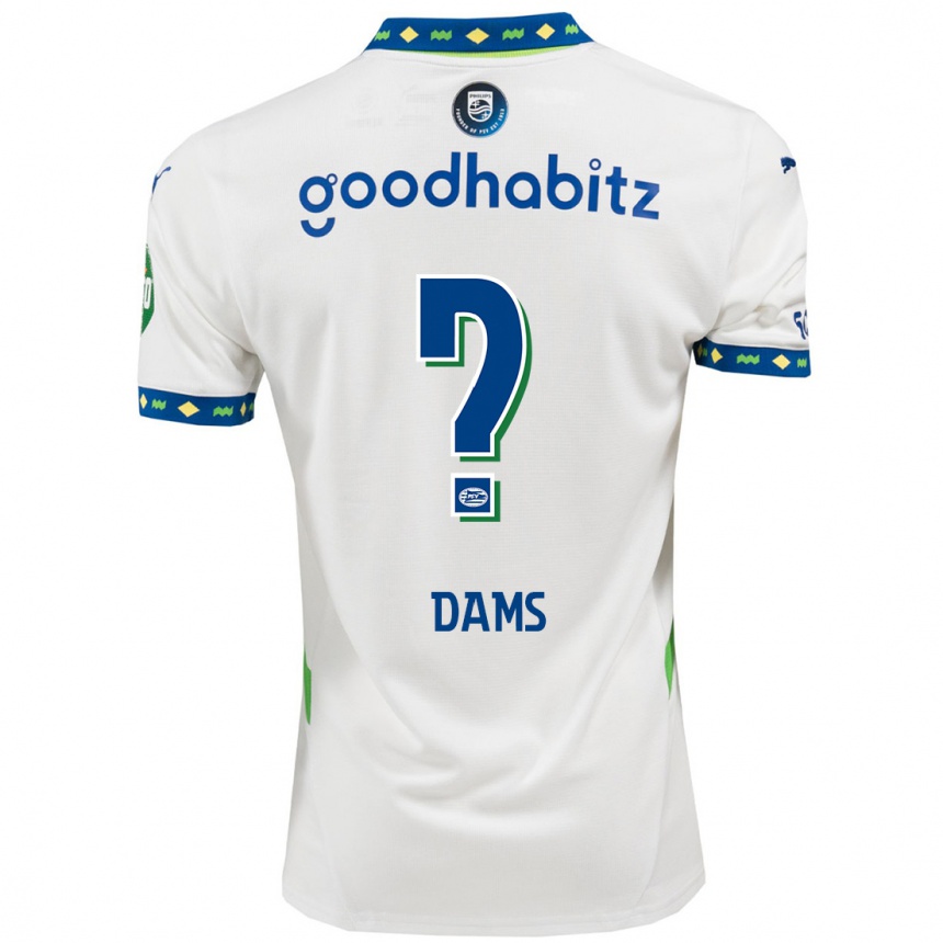 Kinder Fußball Matteo Dams #0 Weiß Dunkelblau Ausweichtrikot Trikot 2024/25 T-Shirt Luxemburg