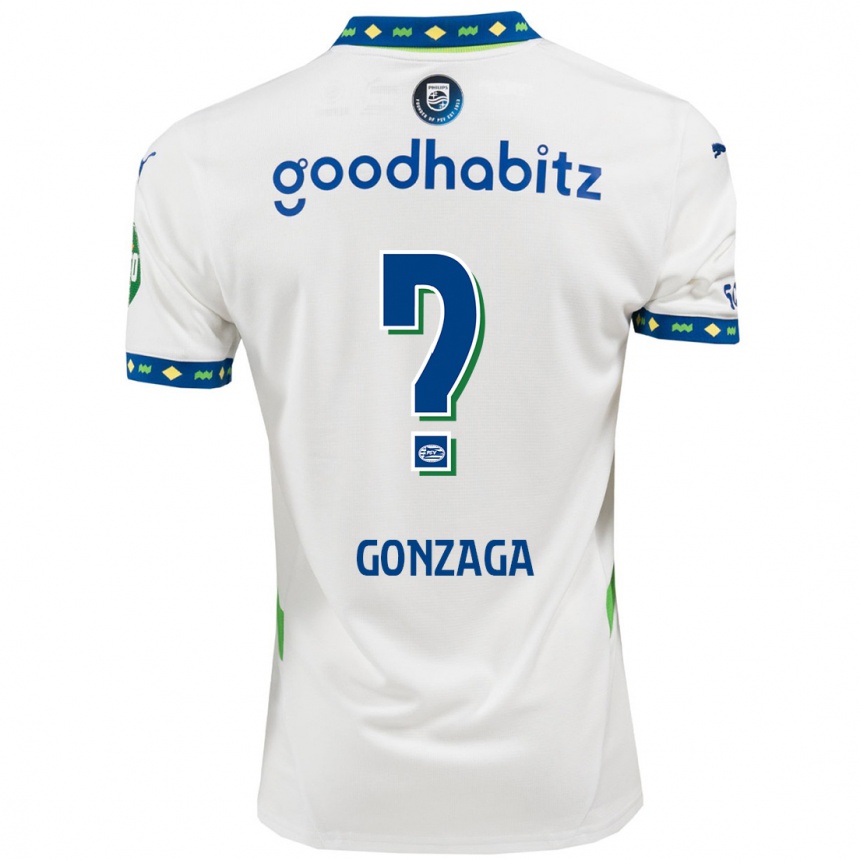 Kinder Fußball Jamal Gonzaga #0 Weiß Dunkelblau Ausweichtrikot Trikot 2024/25 T-Shirt Luxemburg