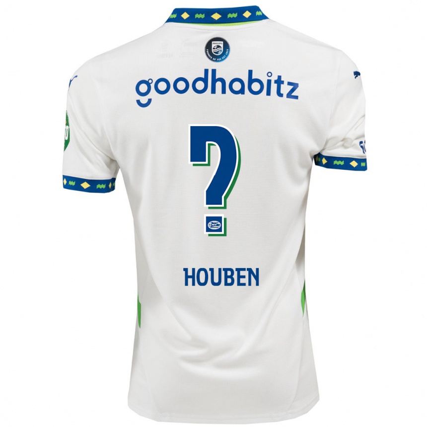 Kinder Fußball Iggy Houben #0 Weiß Dunkelblau Ausweichtrikot Trikot 2024/25 T-Shirt Luxemburg