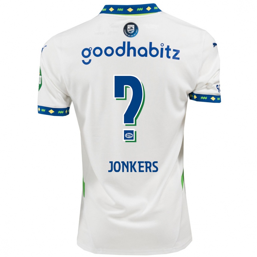 Kinder Fußball Brent Jonkers #0 Weiß Dunkelblau Ausweichtrikot Trikot 2024/25 T-Shirt Luxemburg