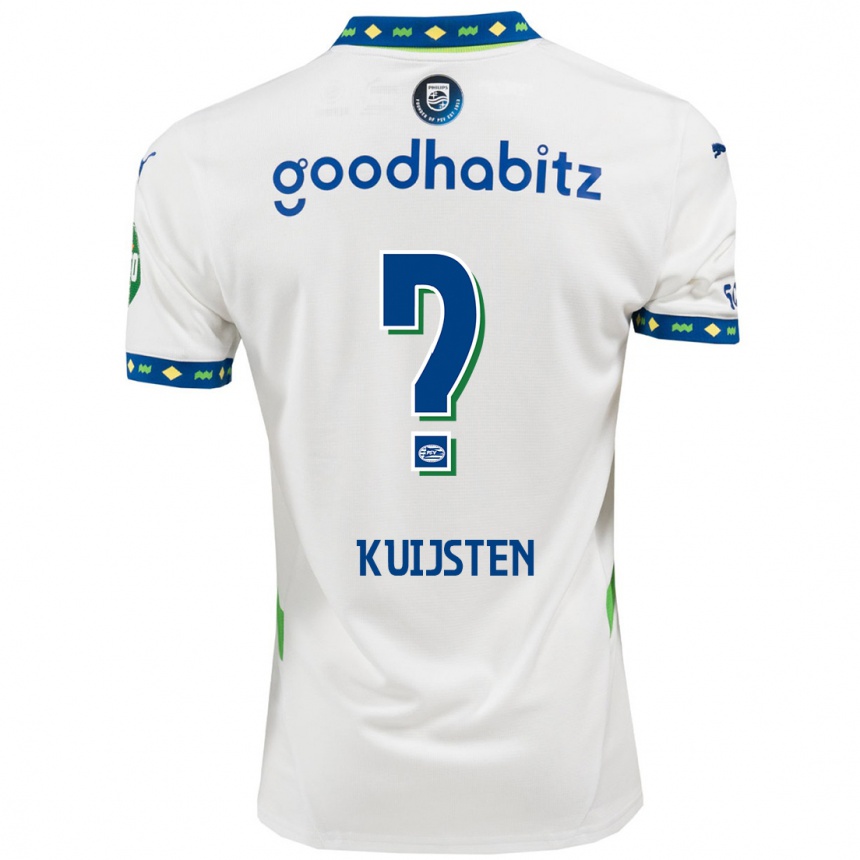 Kinder Fußball Stijn Kuijsten #0 Weiß Dunkelblau Ausweichtrikot Trikot 2024/25 T-Shirt Luxemburg