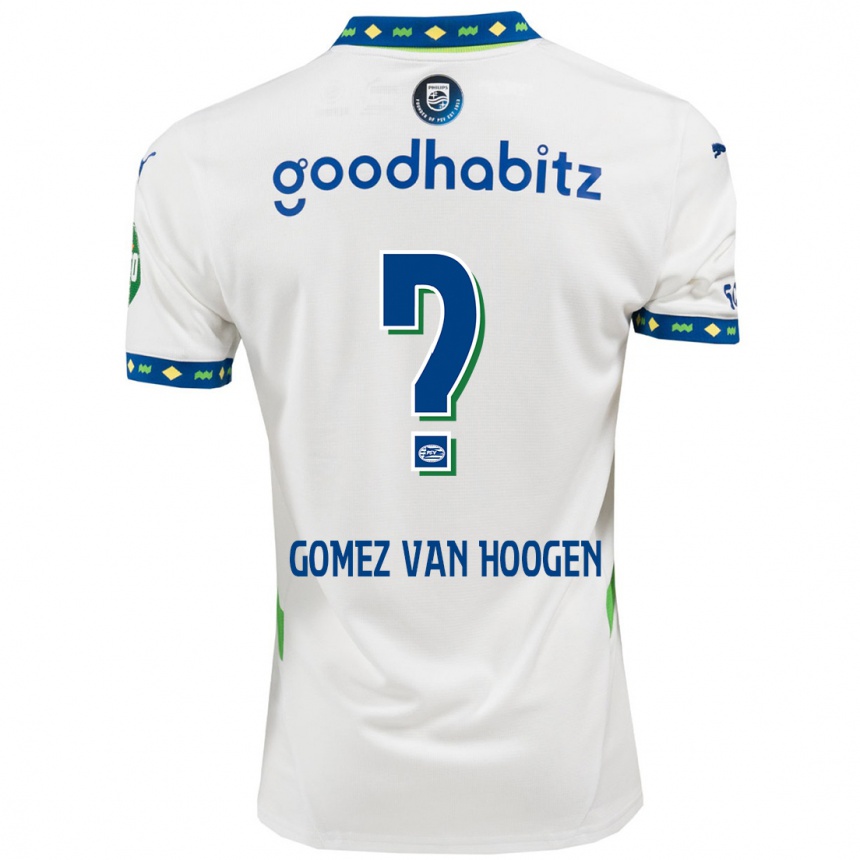 Kinder Fußball Samuel Gomez Van Hoogen #0 Weiß Dunkelblau Ausweichtrikot Trikot 2024/25 T-Shirt Luxemburg