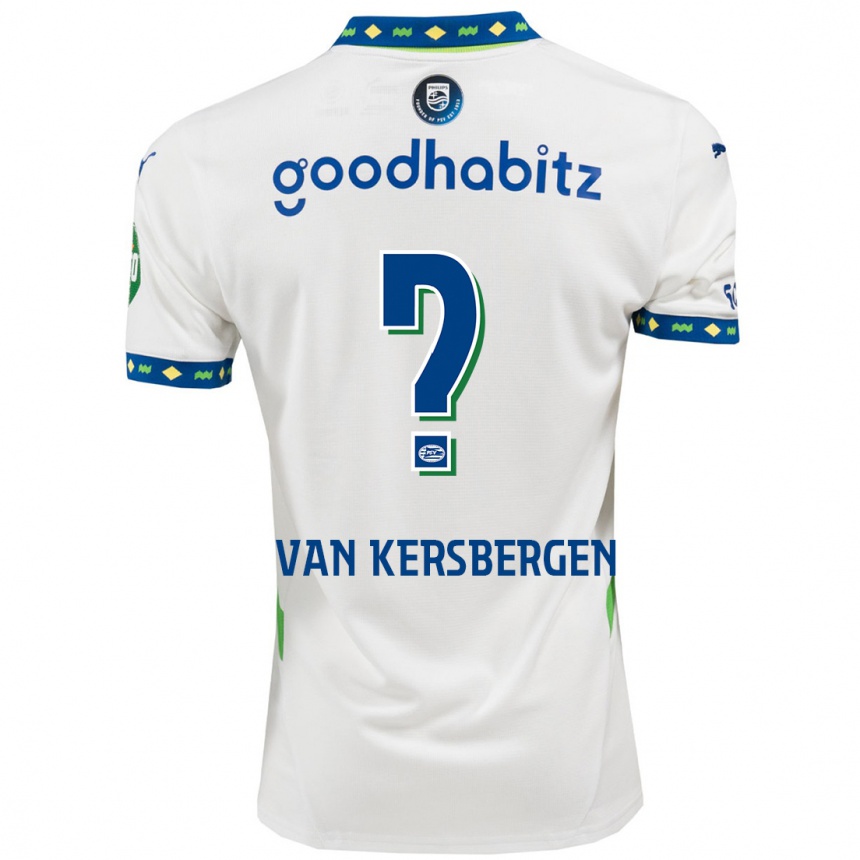 Kinder Fußball Sander Van Kersbergen #0 Weiß Dunkelblau Ausweichtrikot Trikot 2024/25 T-Shirt Luxemburg