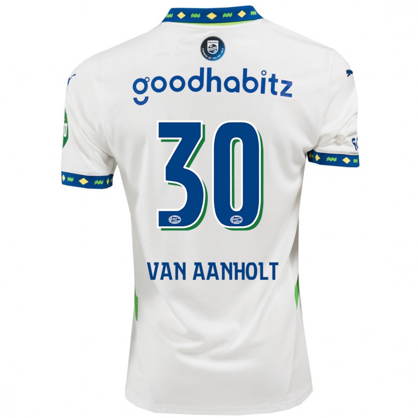 Kinder Fußball Patrick Van Aanholt #30 Weiß Dunkelblau Ausweichtrikot Trikot 2024/25 T-Shirt Luxemburg