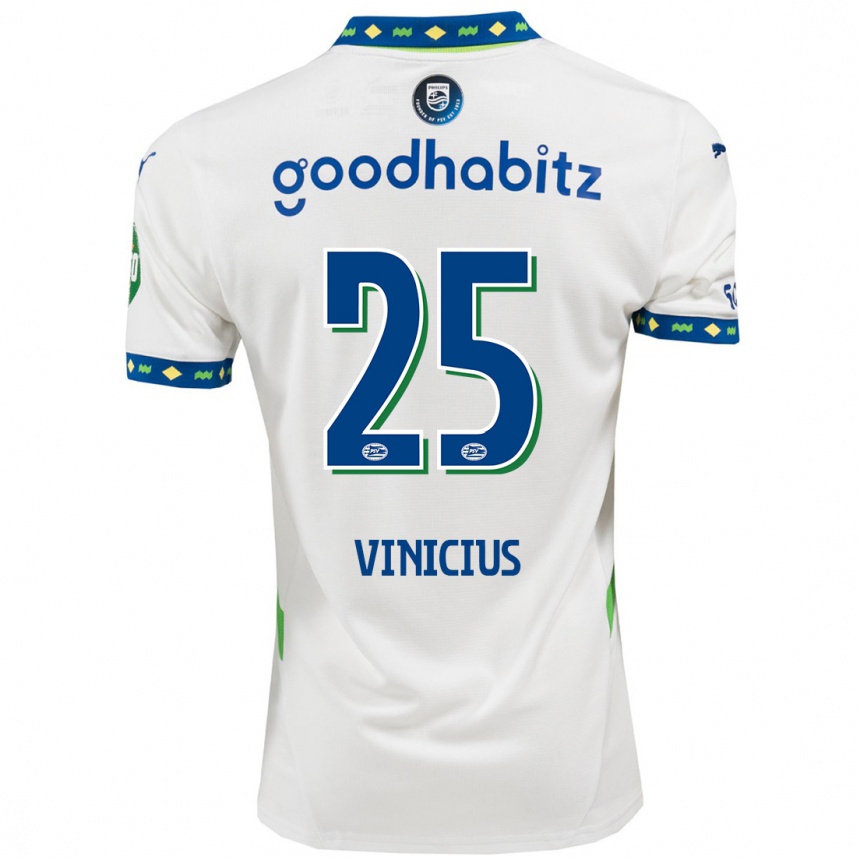 Kinder Fußball Carlos Vinicius #25 Weiß Dunkelblau Ausweichtrikot Trikot 2024/25 T-Shirt Luxemburg