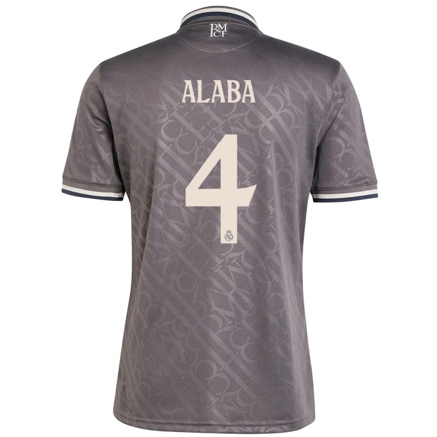 Kinder Fußball David Alaba #4 Anthrazit Ausweichtrikot Trikot 2024/25 T-Shirt Luxemburg