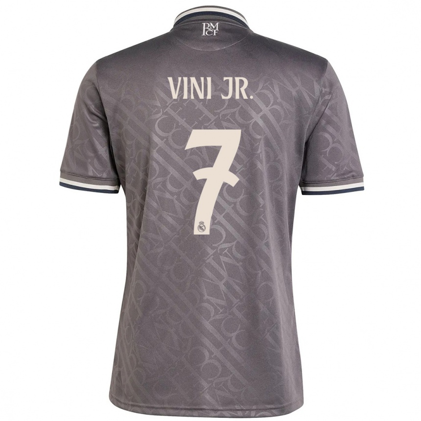 Kinder Fußball Vinicius Junior #7 Anthrazit Ausweichtrikot Trikot 2024/25 T-Shirt Luxemburg