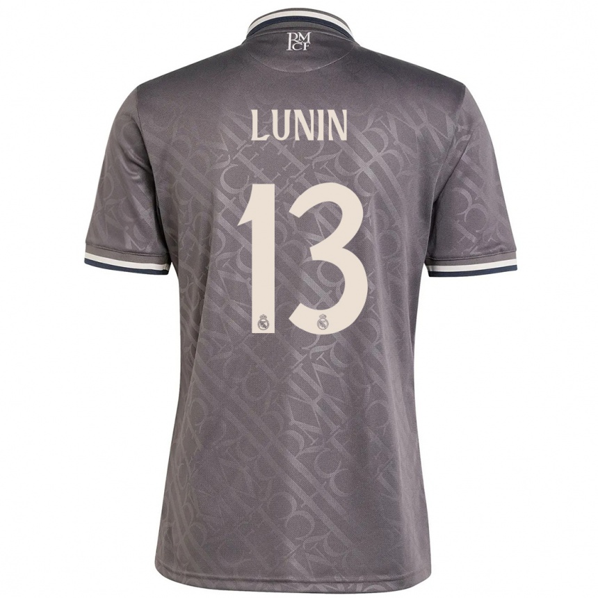 Kinder Fußball Andriy Lunin #13 Anthrazit Ausweichtrikot Trikot 2024/25 T-Shirt Luxemburg