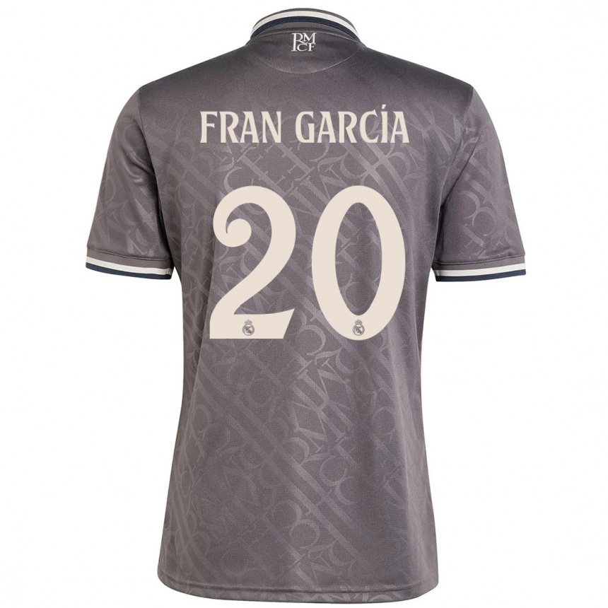 Kinder Fußball Fran García #20 Anthrazit Ausweichtrikot Trikot 2024/25 T-Shirt Luxemburg