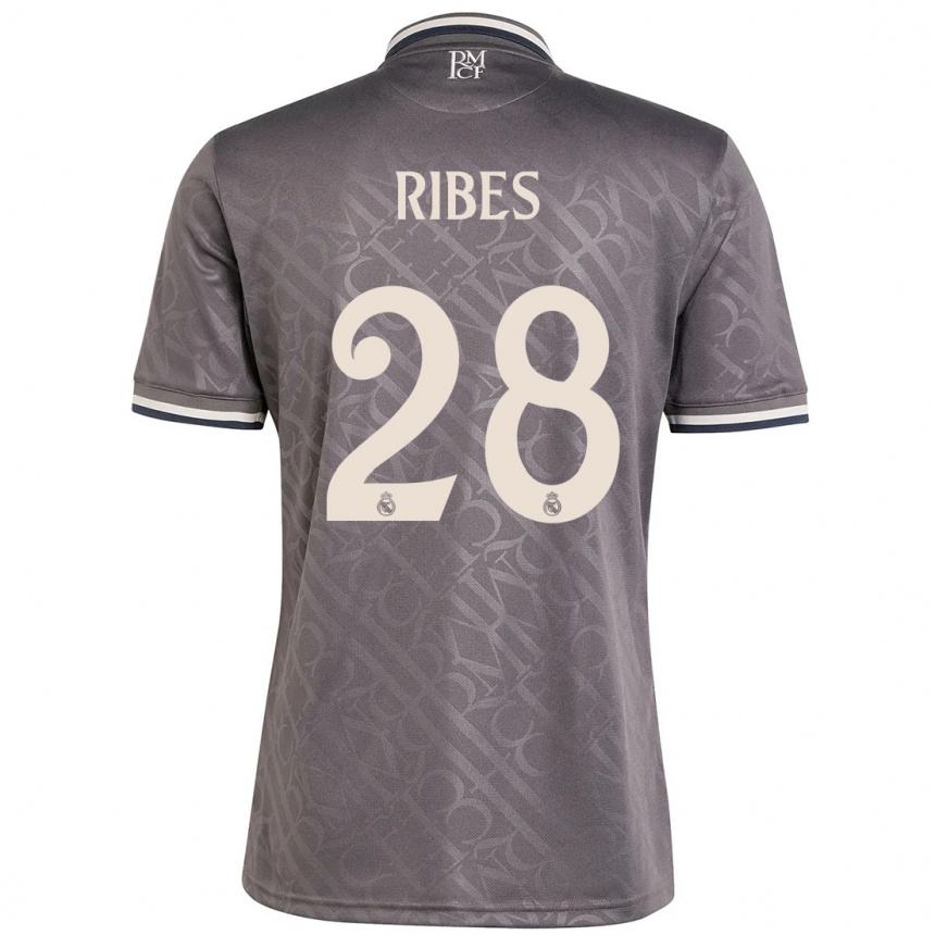 Kinder Fußball Kike Ribes #28 Anthrazit Ausweichtrikot Trikot 2024/25 T-Shirt Luxemburg