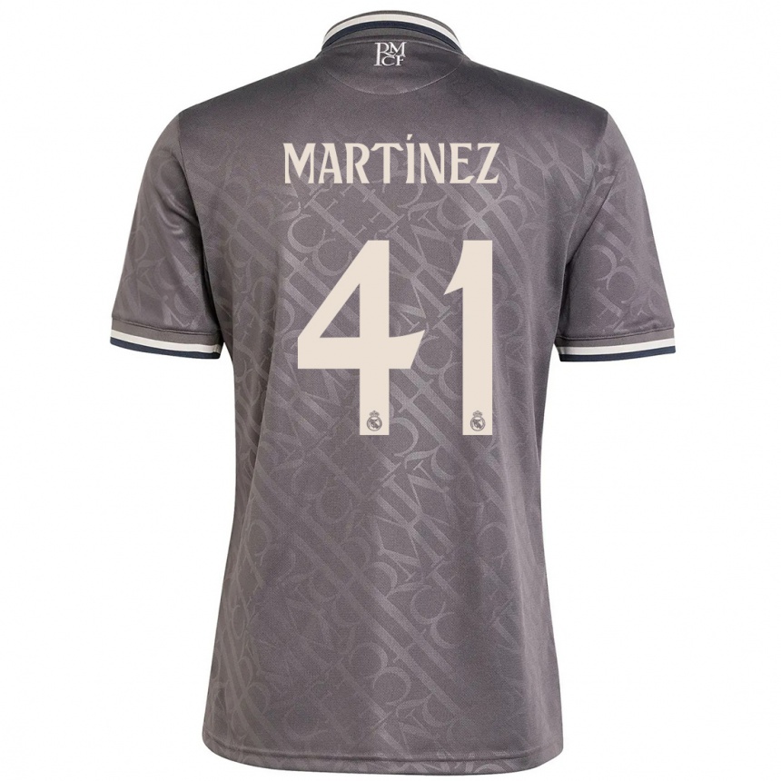 Kinder Fußball Joan Martínez #41 Anthrazit Ausweichtrikot Trikot 2024/25 T-Shirt Luxemburg