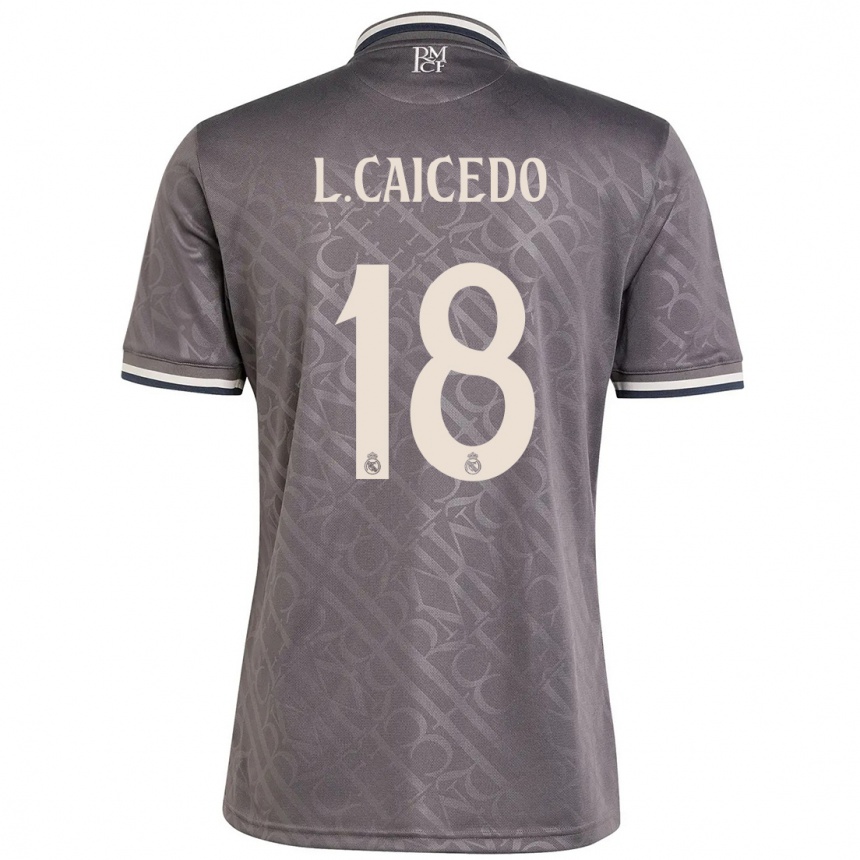 Kinder Fußball Linda Caicedo #18 Anthrazit Ausweichtrikot Trikot 2024/25 T-Shirt Luxemburg