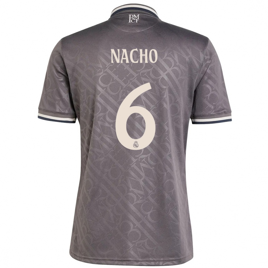 Kinder Fußball Nacho Fernandez #6 Anthrazit Ausweichtrikot Trikot 2024/25 T-Shirt Luxemburg