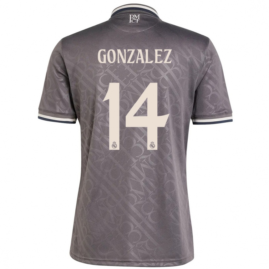 Kinder Fußball David González #14 Anthrazit Ausweichtrikot Trikot 2024/25 T-Shirt Luxemburg