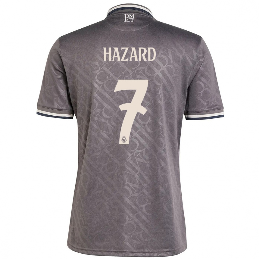 Kinder Fußball Eden Hazard #7 Anthrazit Ausweichtrikot Trikot 2024/25 T-Shirt Luxemburg