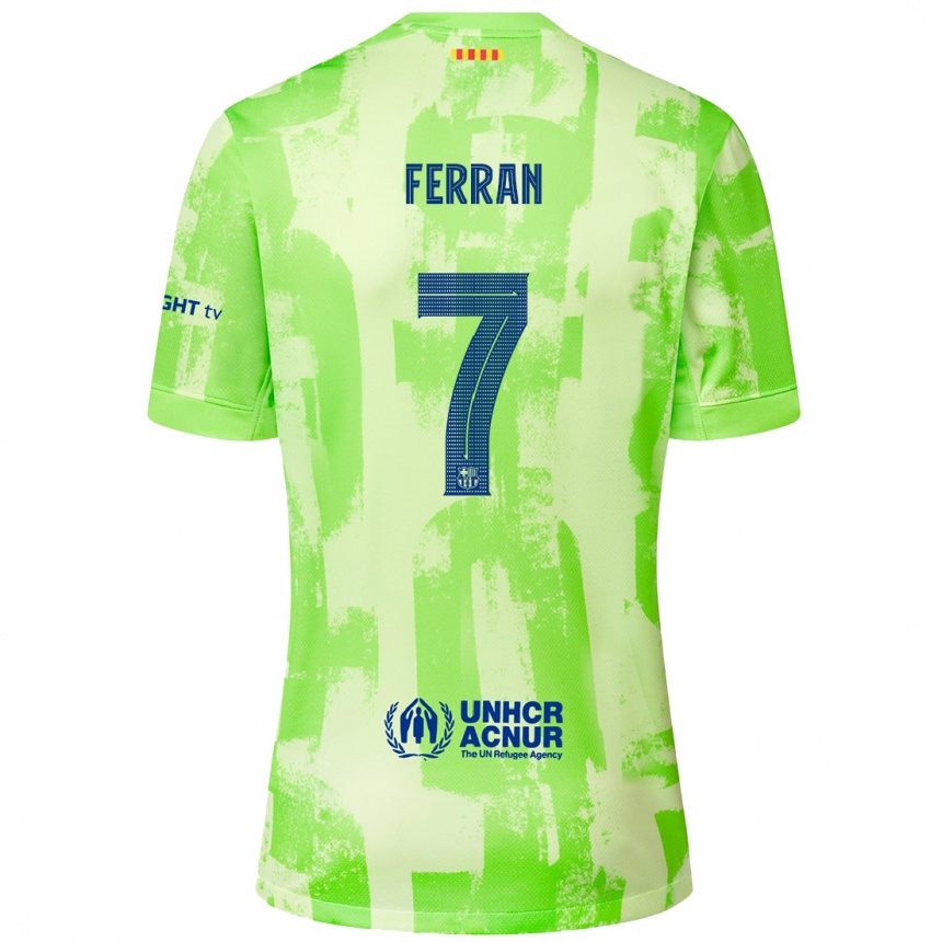 Kinder Fußball Ferran Torres #7 Limettengrün Ausweichtrikot Trikot 2024/25 T-Shirt Luxemburg