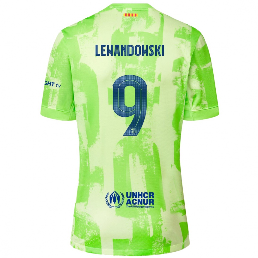 Kinder Fußball Robert Lewandowski #9 Limettengrün Ausweichtrikot Trikot 2024/25 T-Shirt Luxemburg