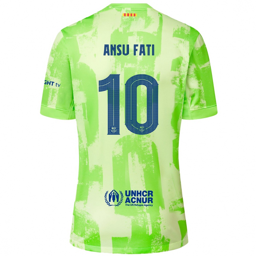 Kinder Fußball Ansu Fati #10 Limettengrün Ausweichtrikot Trikot 2024/25 T-Shirt Luxemburg