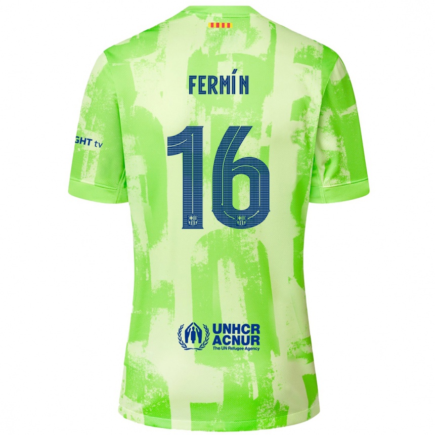 Kinder Fußball Fermin Lopez #16 Limettengrün Ausweichtrikot Trikot 2024/25 T-Shirt Luxemburg