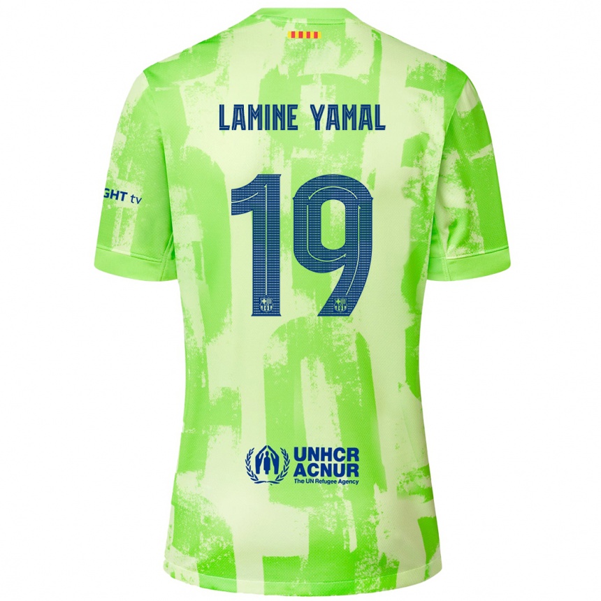 Kinder Fußball Lamine Yamal #19 Limettengrün Ausweichtrikot Trikot 2024/25 T-Shirt Luxemburg