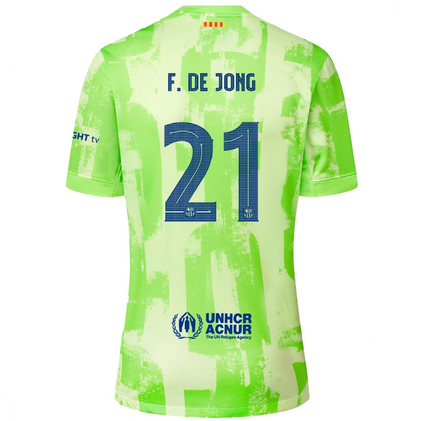 Kinder Fußball Frenkie De Jong #21 Limettengrün Ausweichtrikot Trikot 2024/25 T-Shirt Luxemburg