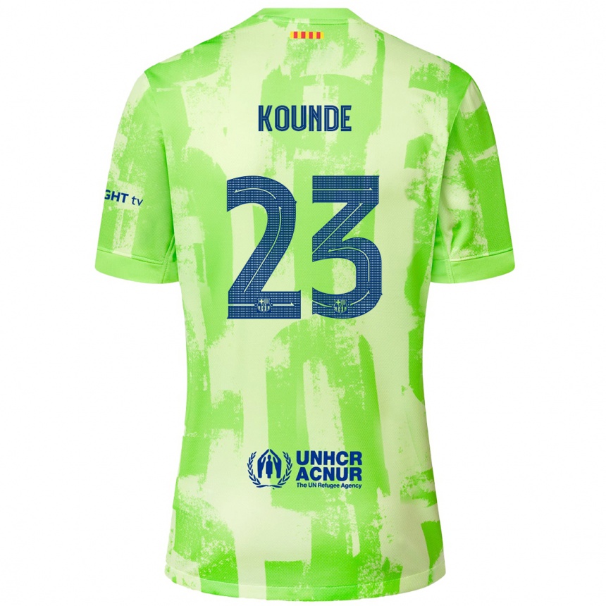 Kinder Fußball Jules Kounde #23 Limettengrün Ausweichtrikot Trikot 2024/25 T-Shirt Luxemburg