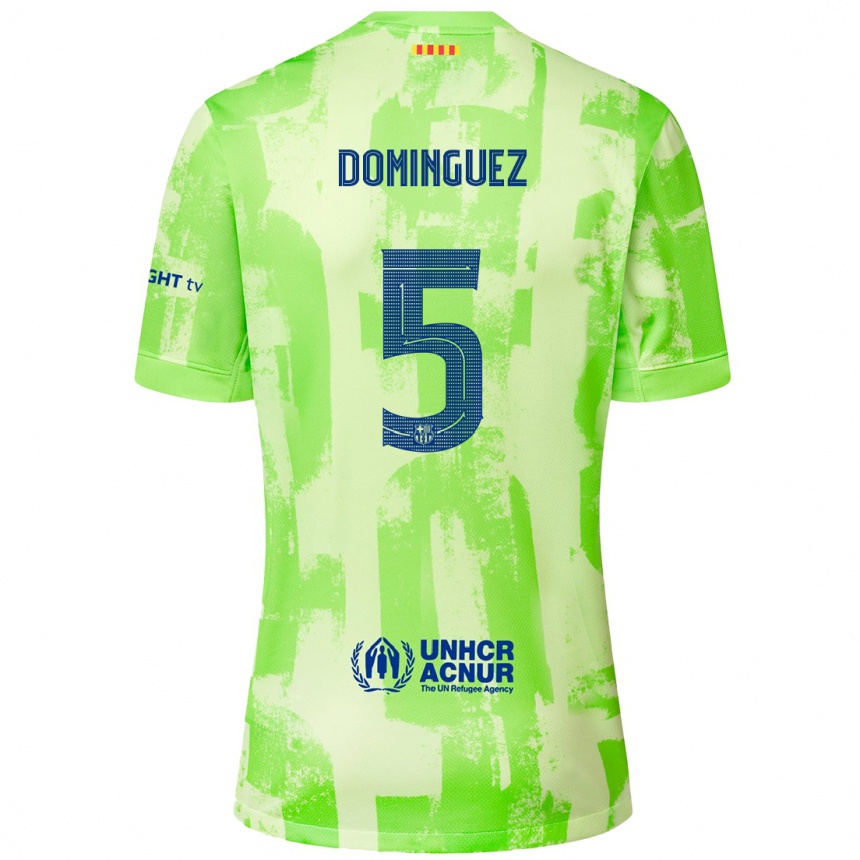 Kinder Fußball Sergi Dominguez #5 Limettengrün Ausweichtrikot Trikot 2024/25 T-Shirt Luxemburg