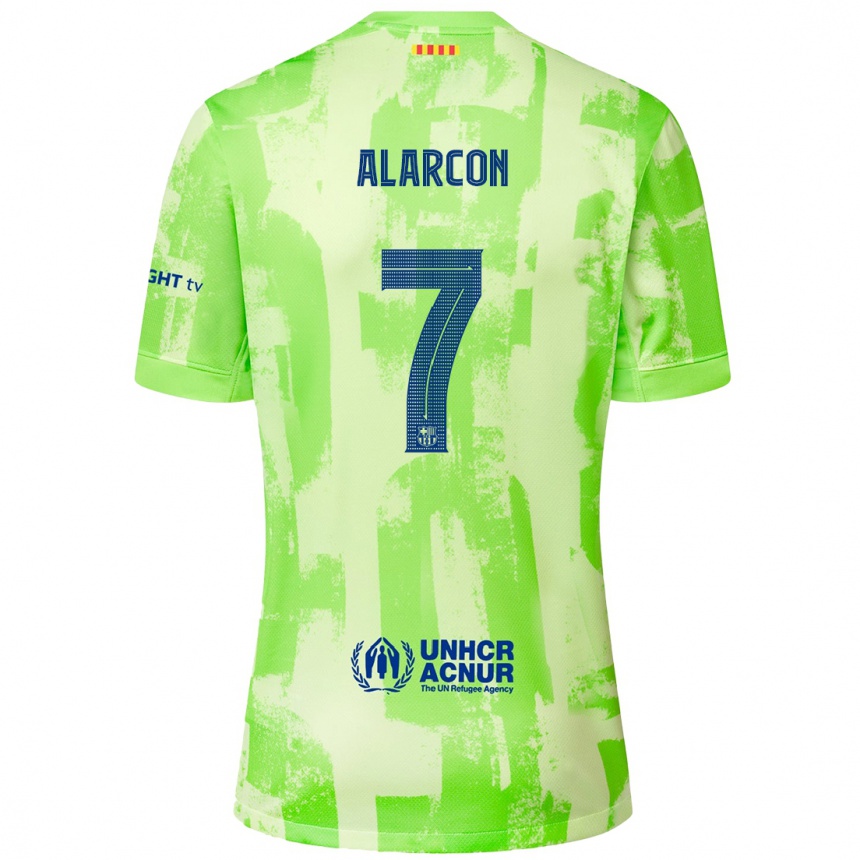 Kinder Fußball Angel Alarcon #7 Limettengrün Ausweichtrikot Trikot 2024/25 T-Shirt Luxemburg