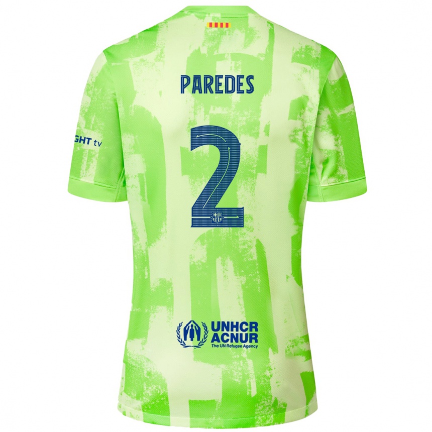 Kinder Fußball Irene Paredes #2 Limettengrün Ausweichtrikot Trikot 2024/25 T-Shirt Luxemburg