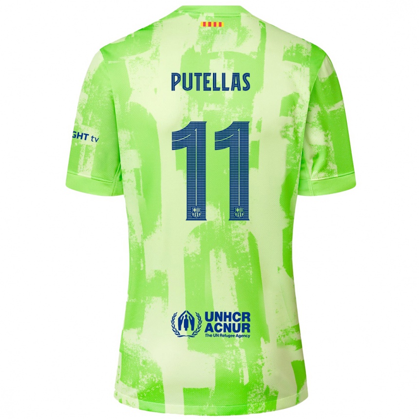 Kinder Fußball Alexia Putellas #11 Limettengrün Ausweichtrikot Trikot 2024/25 T-Shirt Luxemburg