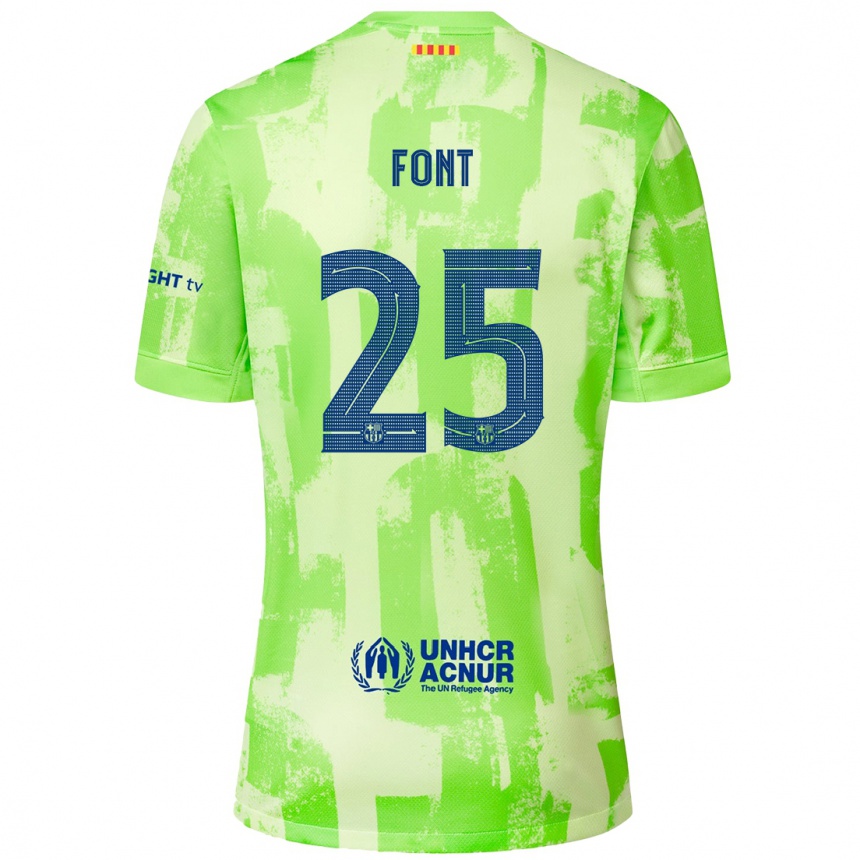 Kinder Fußball Gemma Font #25 Limettengrün Ausweichtrikot Trikot 2024/25 T-Shirt Luxemburg