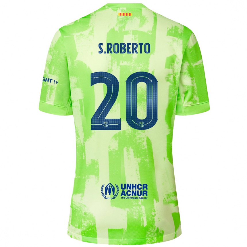 Kinder Fußball Sergi Roberto #20 Limettengrün Ausweichtrikot Trikot 2024/25 T-Shirt Luxemburg