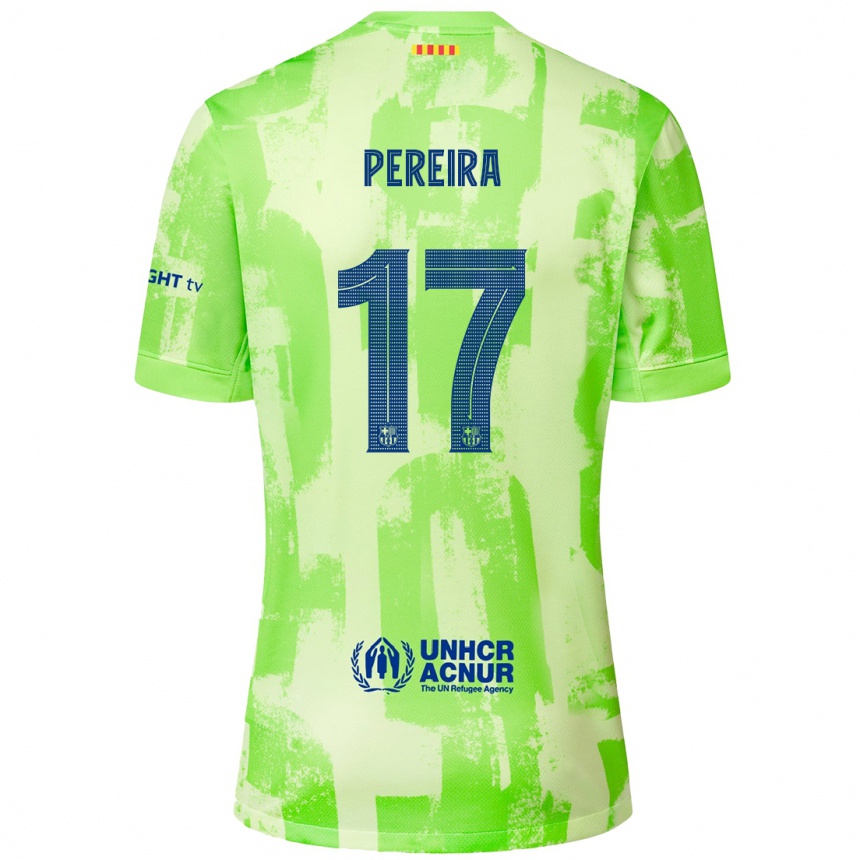 Kinder Fußball Andrea Pereira #17 Limettengrün Ausweichtrikot Trikot 2024/25 T-Shirt Luxemburg