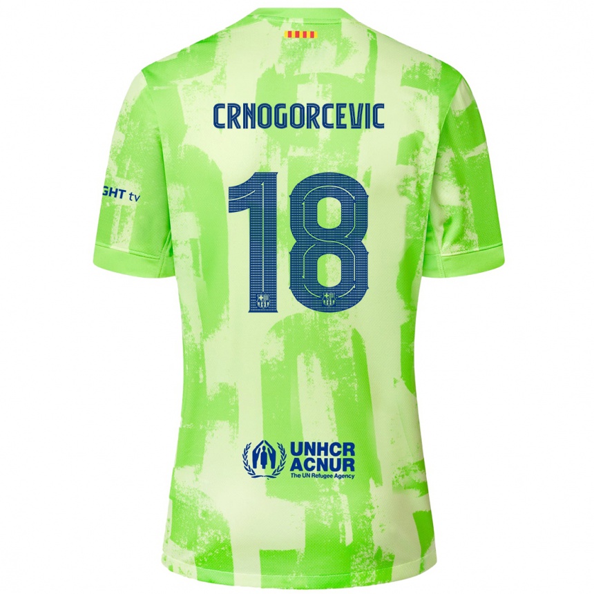 Kinder Fußball Ana-Maria Crnogorcevic #18 Limettengrün Ausweichtrikot Trikot 2024/25 T-Shirt Luxemburg