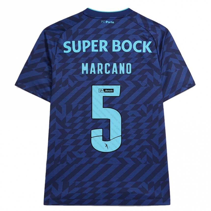 Kinder Fußball Iván Marcano #5 Marineblau Ausweichtrikot Trikot 2024/25 T-Shirt Luxemburg