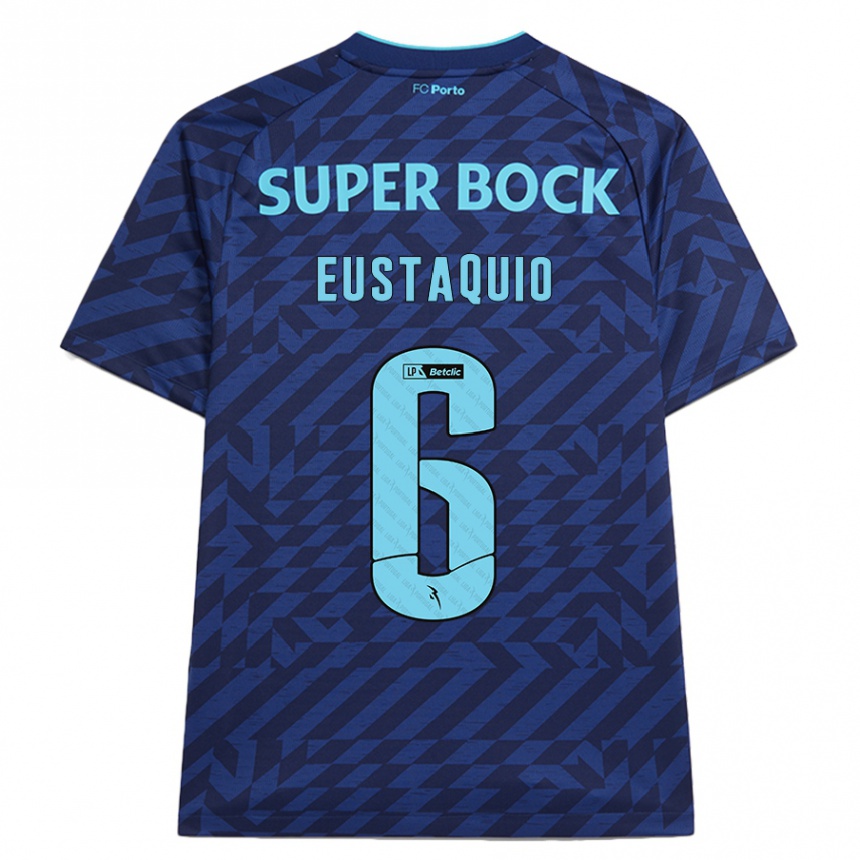 Kinder Fußball Stephen Eustaquio #6 Marineblau Ausweichtrikot Trikot 2024/25 T-Shirt Luxemburg