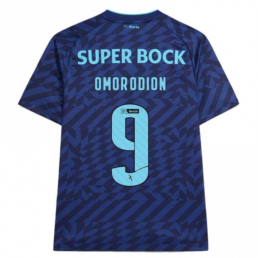 Kinder Fußball Samu Omorodion #9 Marineblau Ausweichtrikot Trikot 2024/25 T-Shirt Luxemburg