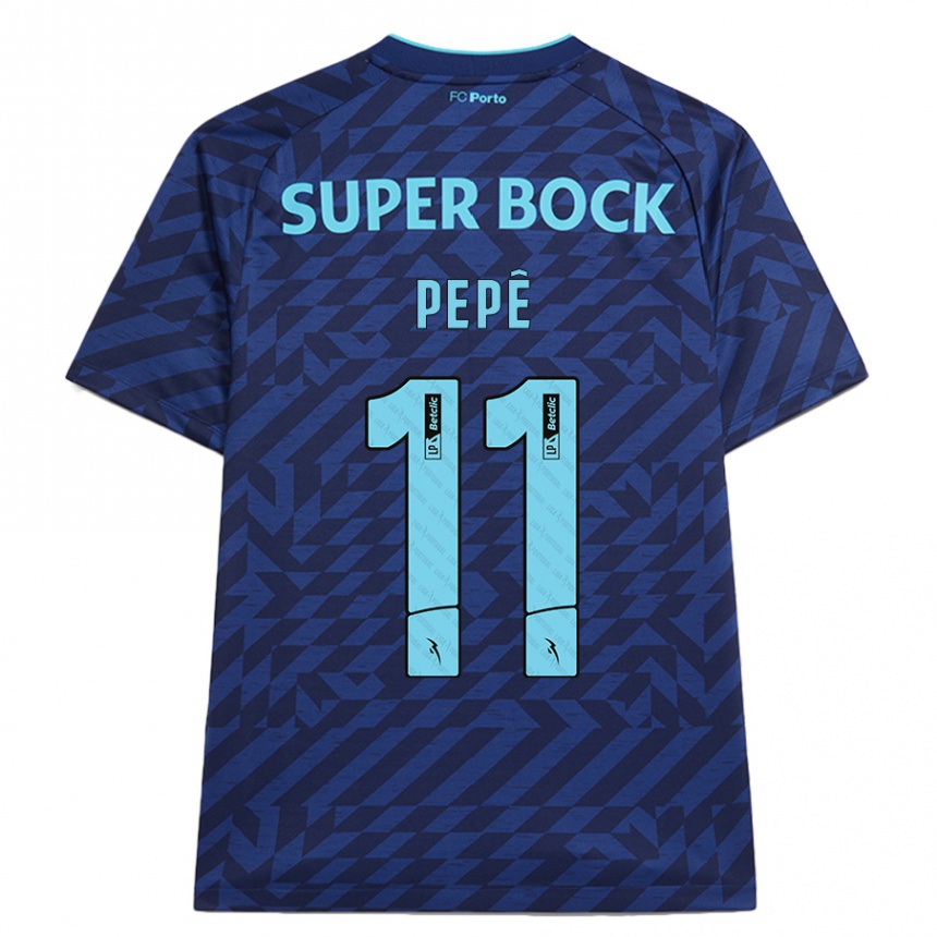 Kinder Fußball Pepê #11 Marineblau Ausweichtrikot Trikot 2024/25 T-Shirt Luxemburg