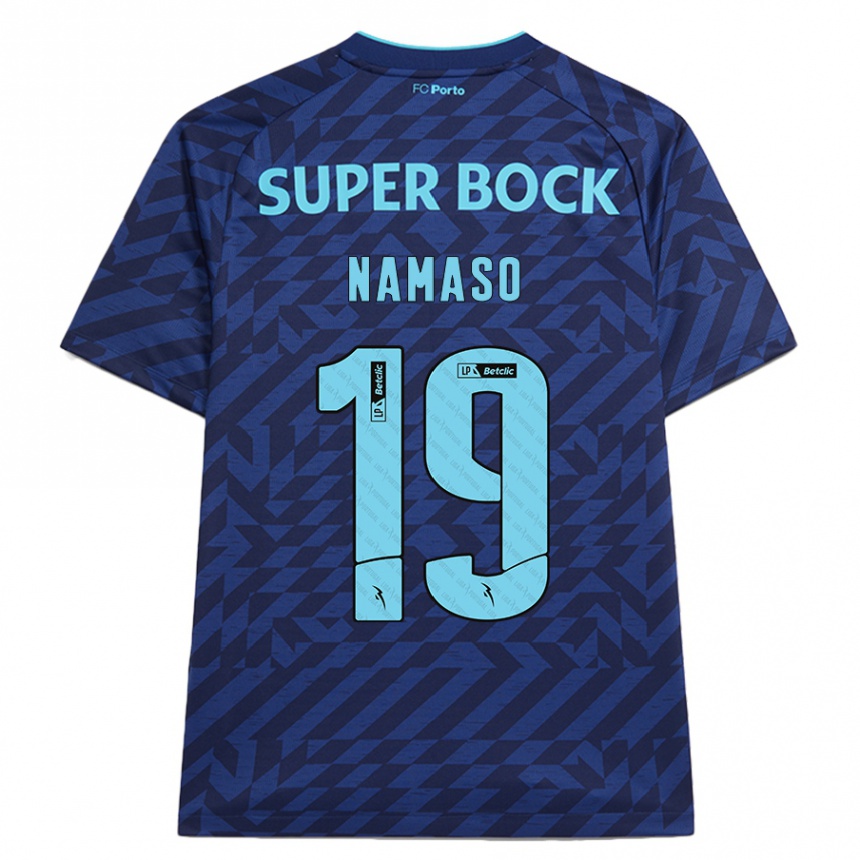 Kinder Fußball Danny Namaso #19 Marineblau Ausweichtrikot Trikot 2024/25 T-Shirt Luxemburg