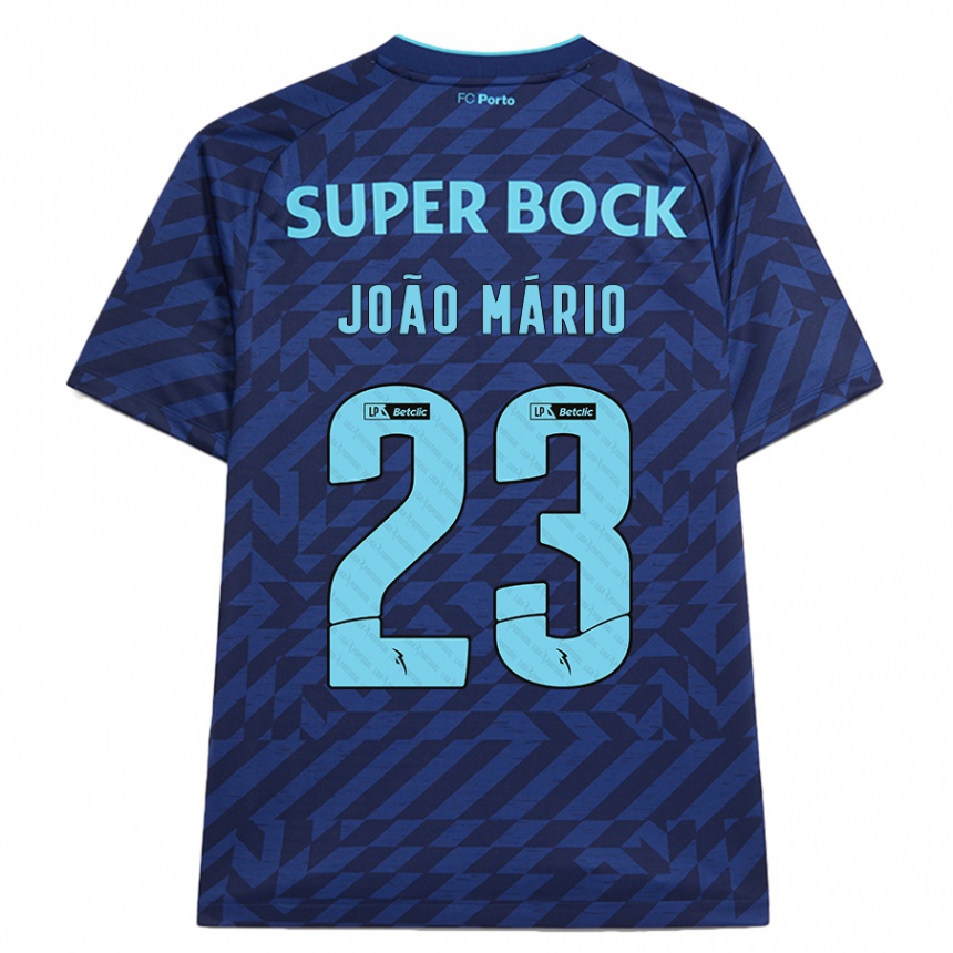 Kinder Fußball João Mário #23 Marineblau Ausweichtrikot Trikot 2024/25 T-Shirt Luxemburg