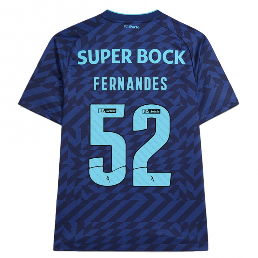 Kinder Fußball Martim Fernandes #52 Marineblau Ausweichtrikot Trikot 2024/25 T-Shirt Luxemburg