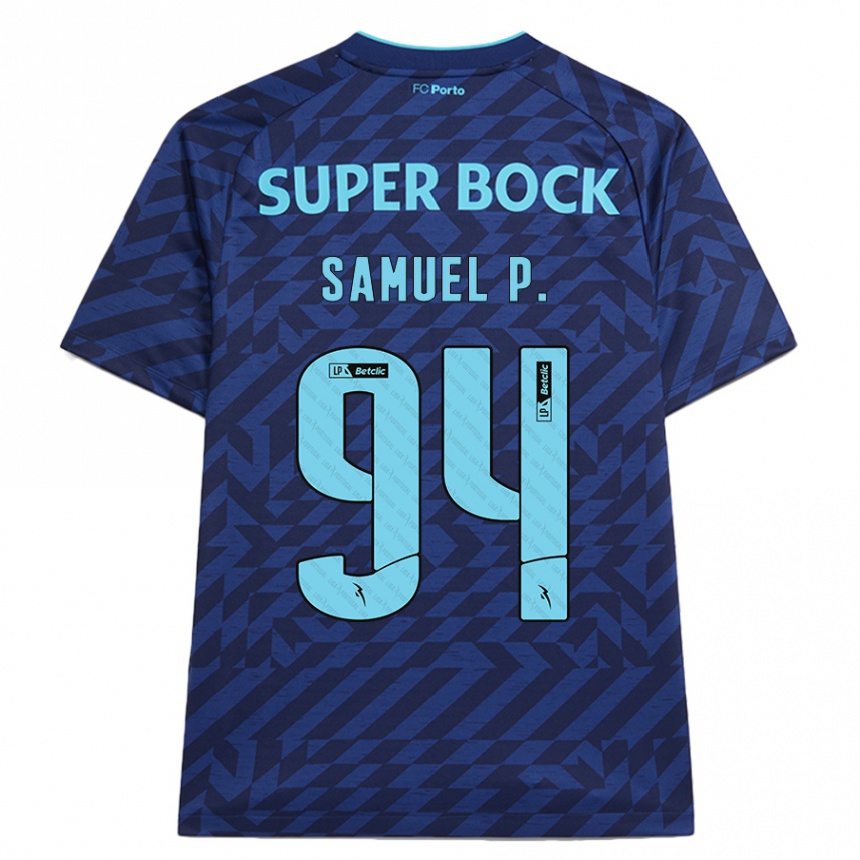 Kinder Fußball Samuel Portugal #94 Marineblau Ausweichtrikot Trikot 2024/25 T-Shirt Luxemburg